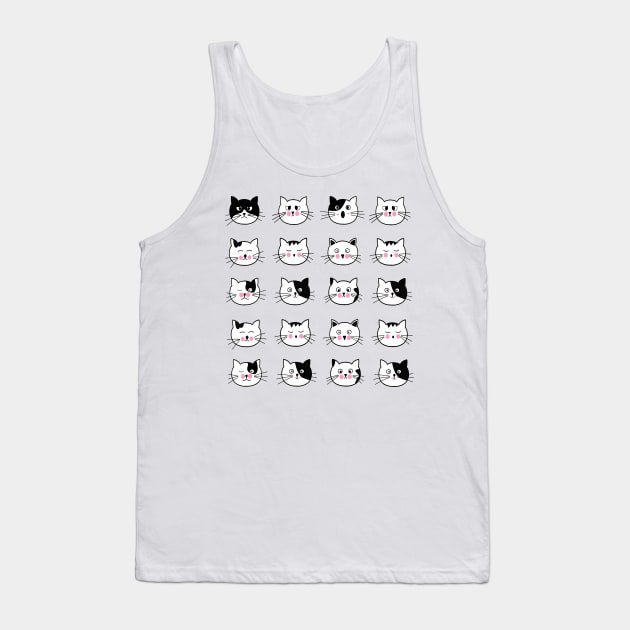 Emotional Cat Face Tank Top by William Edward Husband